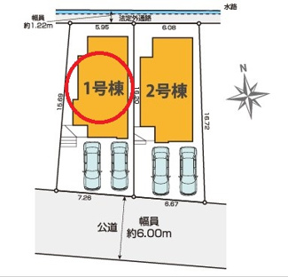 【区画図】 | 調布市深大寺東町4丁目　全2棟　1号棟　仲介手数料無料 | 1号棟です