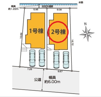 【区画図】 | 調布市深大寺東町4丁目　全2棟　2号棟　仲介手数料無料 | 2号棟です