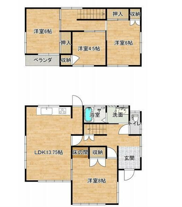 美浦村大字木原　中古戸建の間取り
