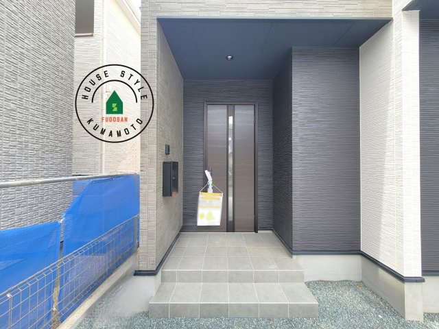 菊池郡菊陽町大字原水第5-5棟(1号棟)の外観：施工例|おでかけの時も帰った時も、「我が家」を最初に感じでもらえる素敵な空間に。