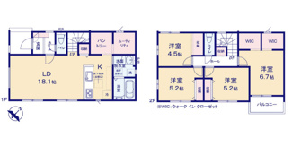 【間取り】 | 所沢市三ケ島５丁目　全１棟 | ４ＬＤＫ　敷地面積　148.68ｍ2　建物面積　104.75ｍ2　