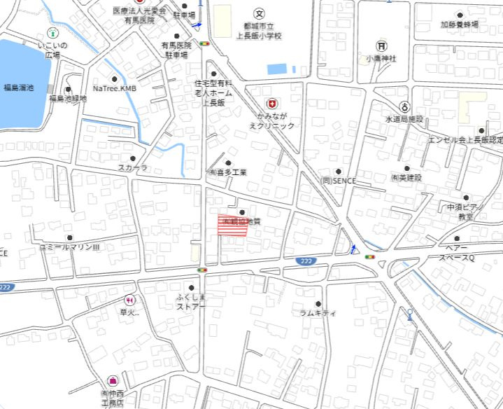 都城市上長飯町の売地の土地図