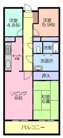 ハイツサンパークの間取り|使いやすい間取りの3LDK