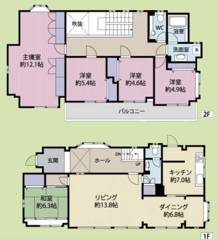 多摩市愛宕１丁目の中古一戸建の間取り