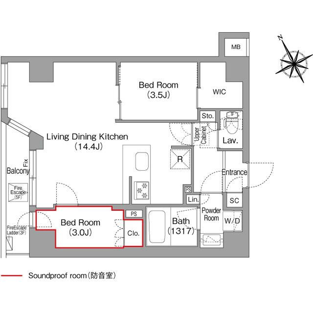 コンフォリア・リヴ平井MUTIOの間取り