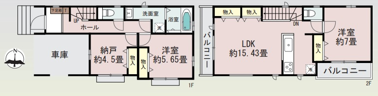 西宮市大社町　新築戸建　A号棟の間取り|スーパーまで徒歩5分！