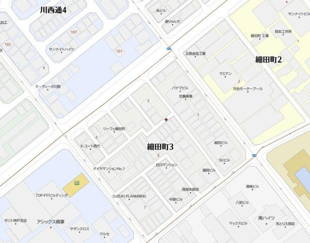 神戸市長田区細田町三丁目　中古戸建の地図