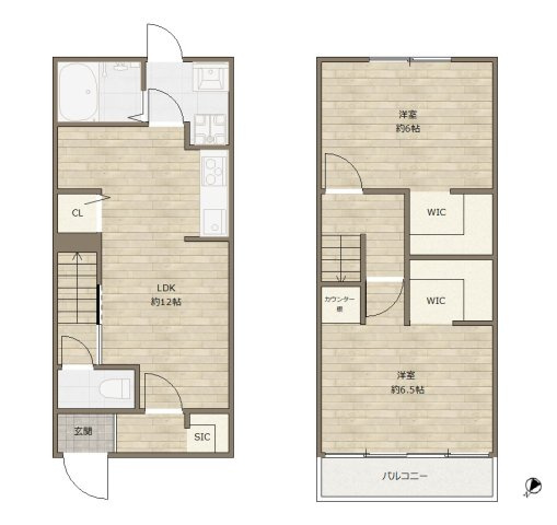 神戸市長田区細田町三丁目　中古戸建の間取り|外壁塗装・防水工事・配管工事も実施済み
