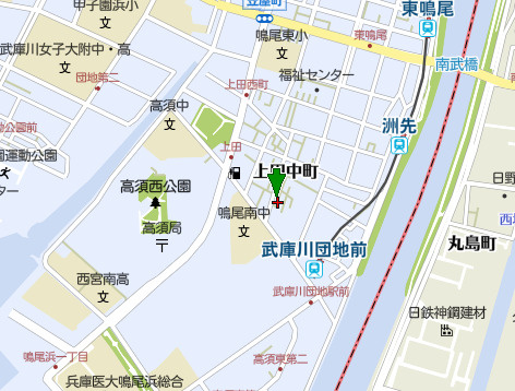 西宮市上田中町　新築戸建の地図