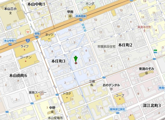 パレス東灘の地図