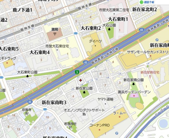 カサベラ新在家ツインズⅠ号館の地図