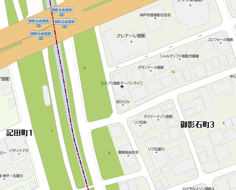 エスプリ御影アーバンライフの地図