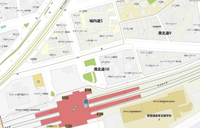 コムーネ灘の地図