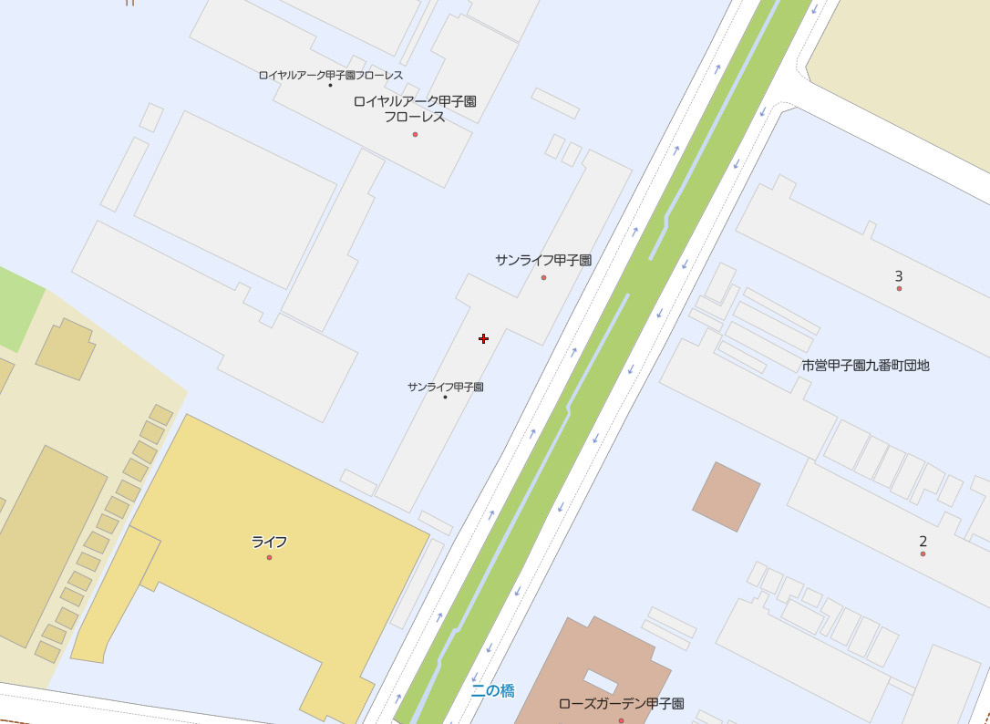 サンライフ甲子園の地図