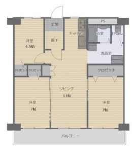 サンライフ甲子園の間取り|フルリフォーム済み