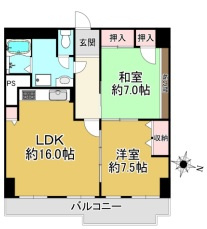 東急ドエル摩耶の間取り|明るく開放感のあるLDK