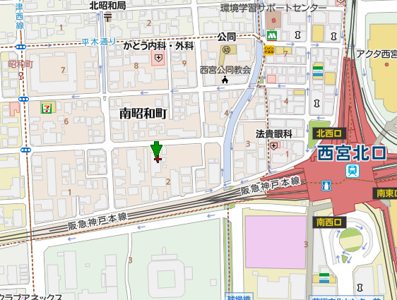 グリッター西宮北口の地図