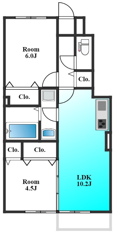伊勢崎市宮子町のアパートの間取り