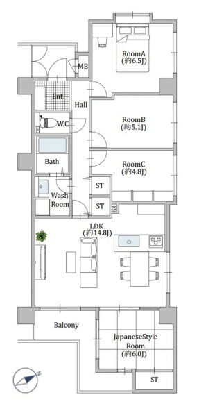 リバブル橋目の間取り