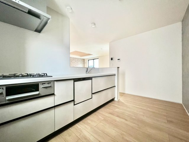 世田谷区南烏山1丁目 　新築戸建のキッチン|横一列にシンクとコンロをまとめたシンプルなシステムキッチン。動きやすさが魅力です！

現地ご見学希望・資料請求などお気軽にお問い合わせ下さい！
03-5990-5201