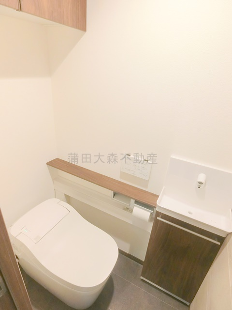 西蒲田スカイハイツのトイレ|手洗い台、収納付きトイレ