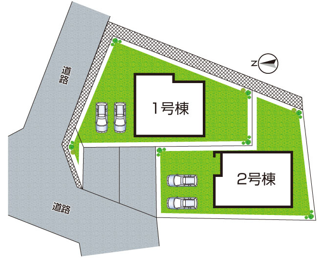 高槻市大和　新築一戸建ての区画図|全2区画