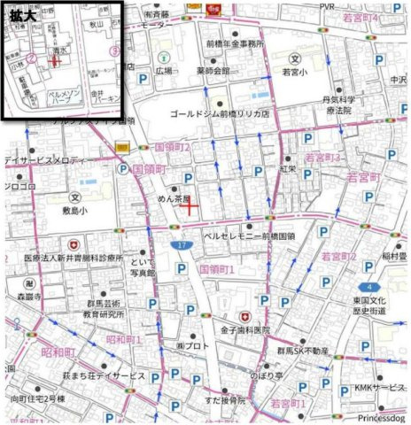 【中古】前橋市国領町　４LDK＋Sの地図