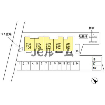 ロジュマン シュシュ Bの区画図