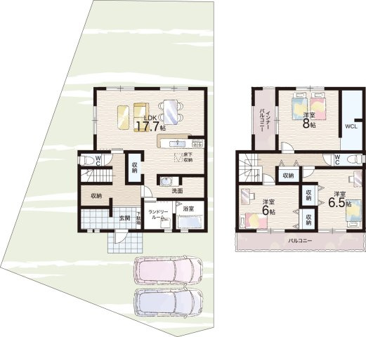 高槻市大和　新築一戸建ての区画図|全2区画