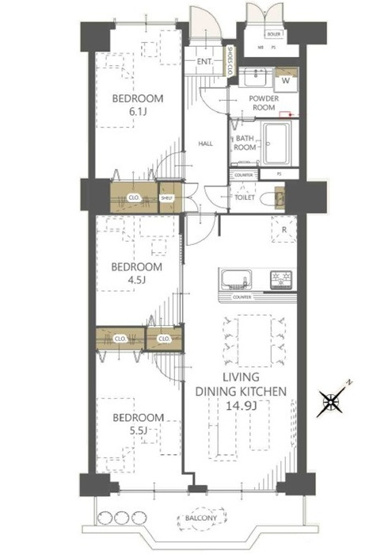 【間取り】 | ライオンズマンション己斐本町