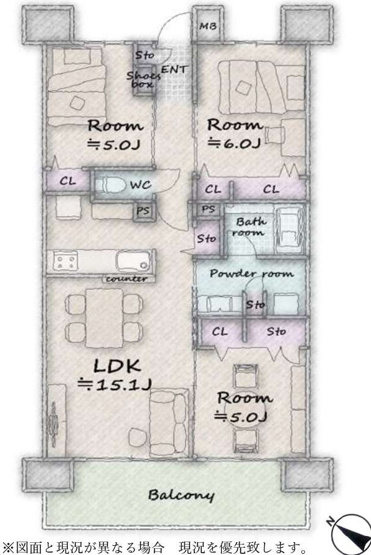 【間取り】 | イニシア大宮日進