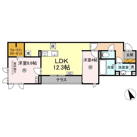 D's LIEN (ディ-ズリアン)Bの間取り