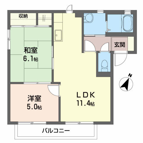 メゾンドブライトン Bの間取り