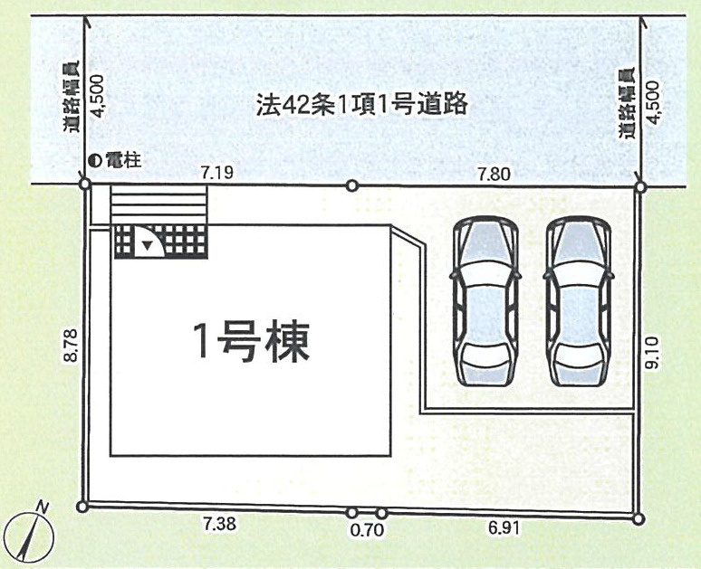 平塚市公所第19　新築戸建　全1棟1号棟の区画図