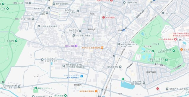 13日(土)14日(日)現地見学可能！　枚方市藤阪元町　限定1邸の地図