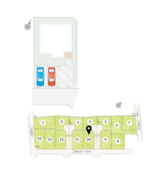 鴻巣市小松1丁目　（14区画）　新築一戸建て　10の区画図|【全14棟・10号棟】