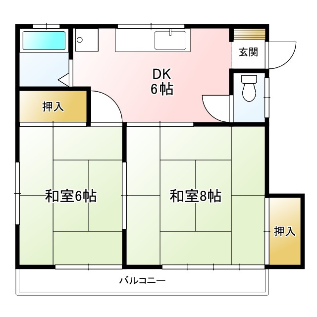 小金井市中町２丁目のアパートの間取り