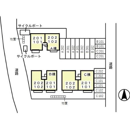 グリーンロード・エル　Ａの区画図