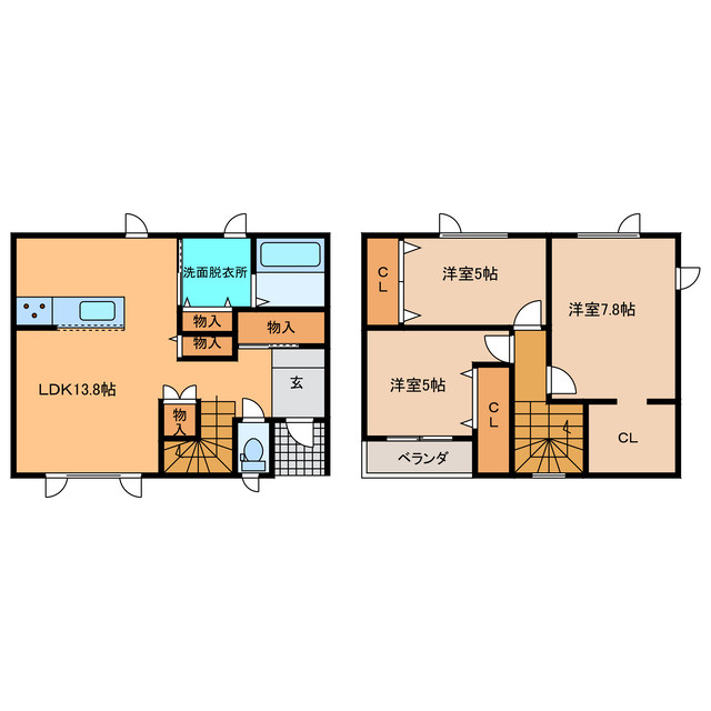 大通WハウスAの間取り