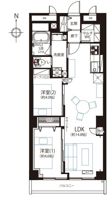 秀和第２奥沢レジデンスの間取り