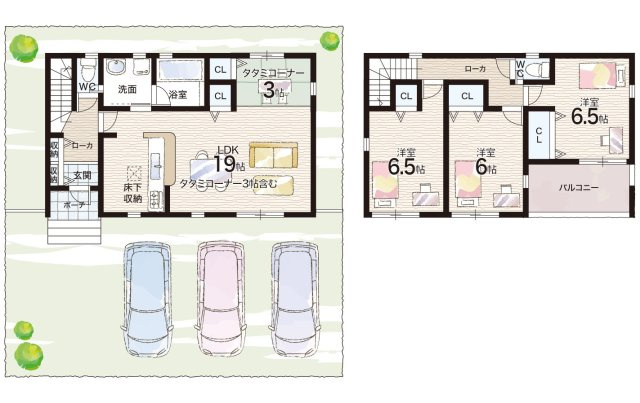 和歌山市井辺　第3期　新築一戸建ての間取り