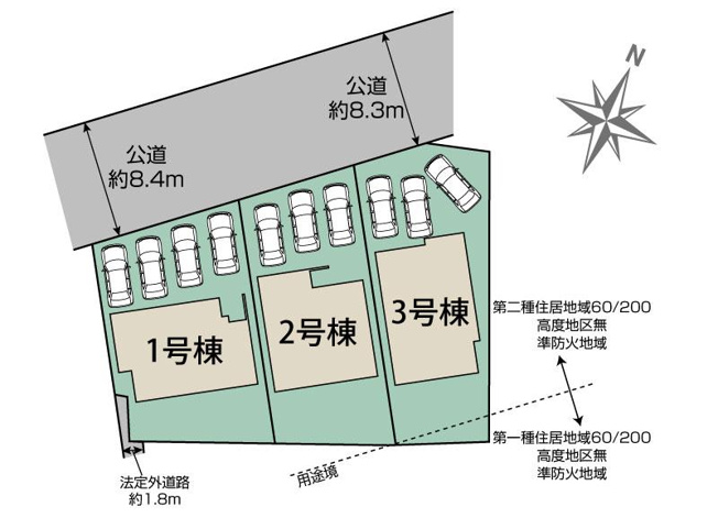 【区画図】 | 知多市八幡荒古後　3号棟
