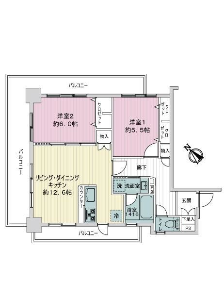スカーラ池袋西の間取り|スカーラ池袋西：全居室収納・窓が付いた２ＬＤＫリノベーション物件は住設備も充実！