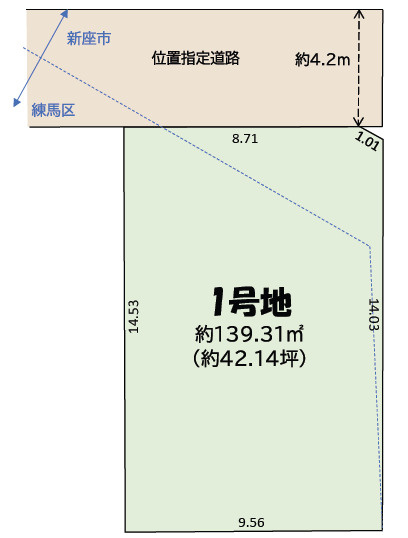 練馬区大泉学園町6丁目　建築条件無し売地の区画図|区画図

現地ご見学希望・資料請求などお気軽にお問い合わせ下さい！
03-5990-5201