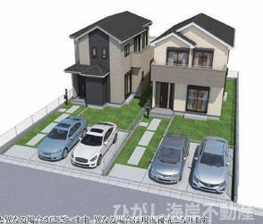 平塚市西八幡4丁目　新築戸建　全2棟の外観パース|イメージパスですので実際のものと多少異なります　
