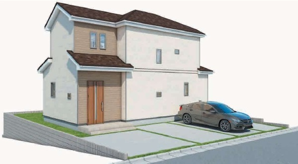 新築一戸建て 入間市新久の外観パース