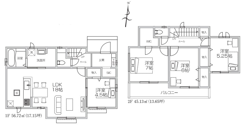 新築一戸建て 入間市新久の間取り