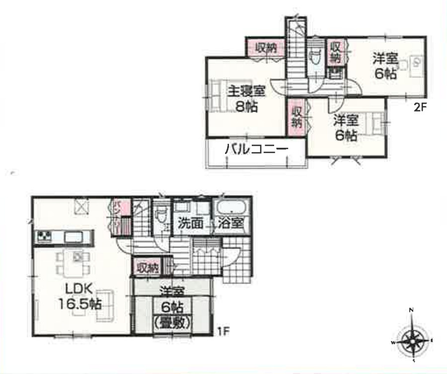 土浦市板谷4丁目25-P1　新築戸建　9号棟の間取り