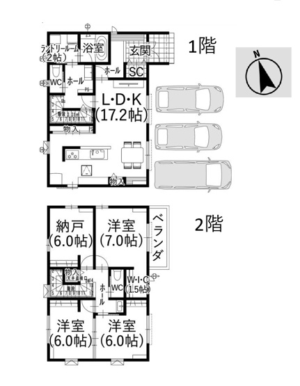 【間取り】 | 葵区羽鳥4　新築戸建　A区画 | 使い勝手の良い3SLDK♪生活に合わせて使うお部屋を選べます♪