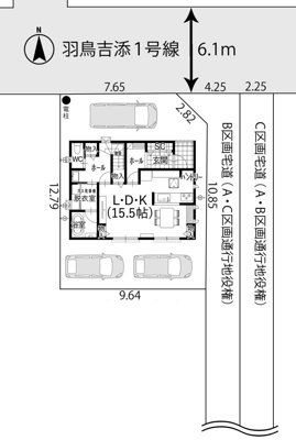 【区画図】 | 葵区羽鳥6　新築戸建　A区画 | ３台駐車可能！ゆったりスペースで駐車も楽ちん♪